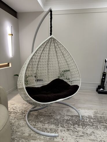 ротанговая кресло качалка: Подвесное кресло, цвет - Белый