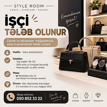 satıci: Satış məsləhətçisi tələb olunur, 18-29 yaş — 1