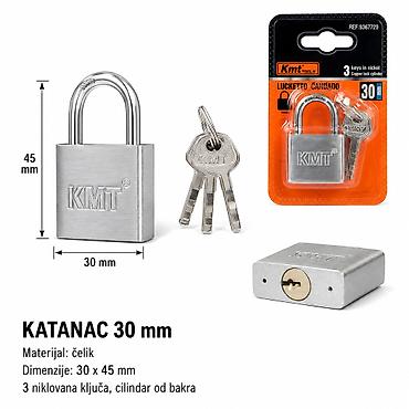 KMT Četvrtasta brava 30 mm - Tip: katanac (četvrtasta brava) za
