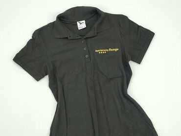 czarne t shirty w serek: Koszulka polo, M, stan - Bardzo dobry