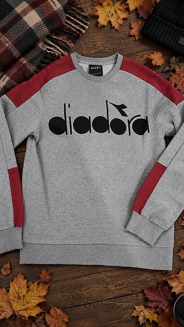 Мужская толстовка, M, Diadora, Новый, цвет - Серый