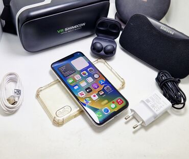 Apple iPhone: IPhone X, Б/у, 64 ГБ, Белый, Чехол, В рассрочку, 100 % — 12