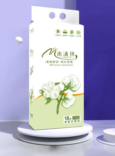 Бытовая химия, хозтовары: Туалетная бумага "Mu M Chu" Страна-изготовитель: Китай; Материал