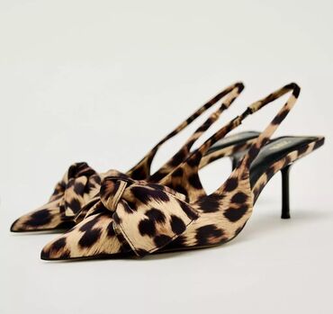 Opel: ZARA qadın ayaqqabısı – leopard naxışlı, slingback model. - Ucu iti