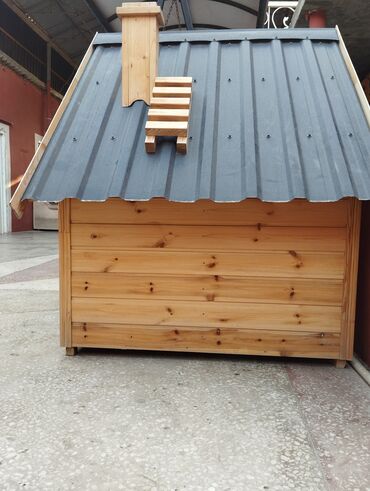 Yuvalar: Taxta it evi - Material: təbii ağacdan yığılma, iç və çöl səthləri — 3