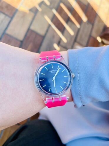 huawei fit: Swatch pink uşaq üçün çəhrayı pink rəng swatch saatı kvarz mexanizm