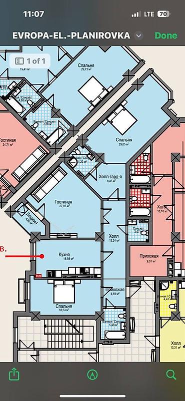 brk group: 3 комнаты, 143 м², Асанбай мкр Элитка, 9 этаж, ПСО (под самоотделку) — 4