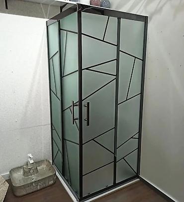 Mat şüşəli duş kabinası - Ölçü: təxmini 90x90 sm kvadrat planlı, iki lalafo.az -da Mat şüşəli duş kabinası - Ölçü: təxmini 90x90 sm kvadrat planlı, iki