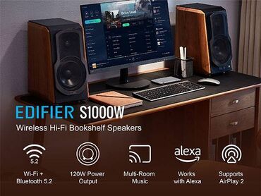 Musiqi mərkəzləri: 👉 Edifier S1000W Wireless Hi-Fi Bookshelf Speakers 🔸Bluetooth 5.2 — 2