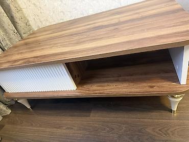 mebel trimo: Taxta-qəhvəyi üst səthli salon/jurnal masası - Material və rəng — 3
