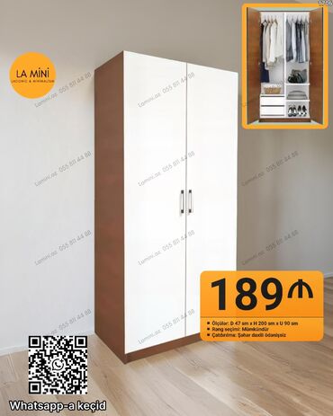 hamam ucun moydadir: Распашной, 2 двери Прямой шкаф, Гардеробный шкаф