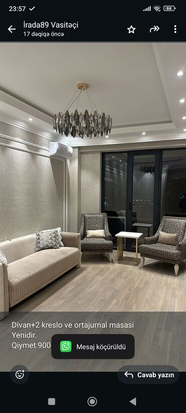 Ev üçün digər mebel: İşlənmiş, Divan, 2 kreslo