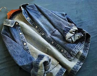 Толстовки, худи: Худи ментолового цвета с принтом Микки Мауса - 600 сом Джинсовая — 14