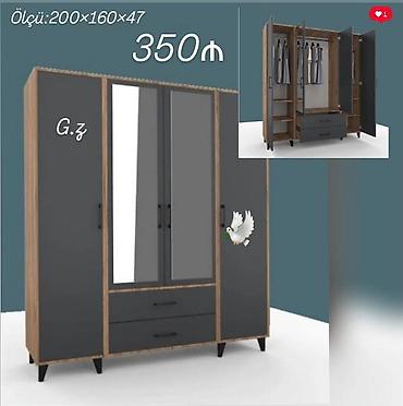 Ev üçün mebel: Yeni, 4 qapılı, Taxta, Açılan, Düz dolab — 1