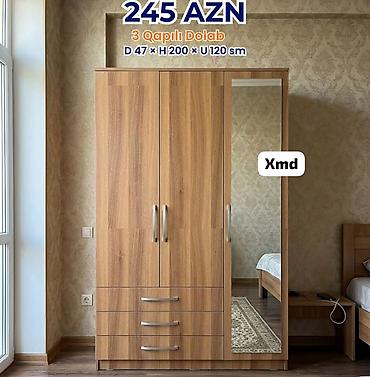 3 qapılı geyim dolabı - Ölçülər: dərinlik 47 sm × hündürlük 200 sm × lalafo.az -da 3 qapılı geyim dolabı - Ölçülər: dərinlik 47 sm × hündürlük 200 sm ×
