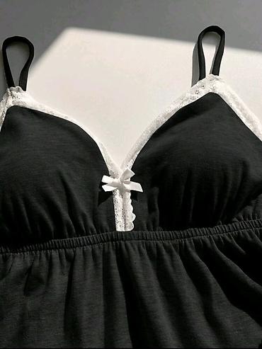 Ночнушки: Qadın pijama dəsti – 2 parça - Rəng: qara, ağ krujeva detalları ilə - at lalafo.az — 6 Ночнушки: Qadın pijama dəsti – 2 parça - Rəng: qara, ağ krujeva detalları ilə - — 6