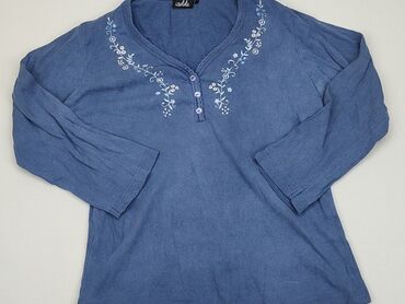 niebieska bluzki z długim rękawem: Bluzka Damska, S, stan - Zadowalający