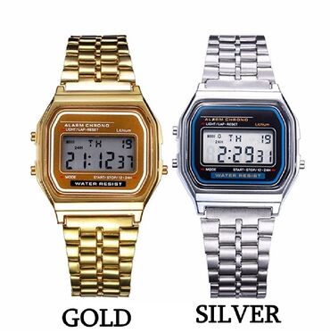 muški ručni sat: Digitalni Unisex LED Rucni Sat Boje: Crna, Gold Multifunkcionalni