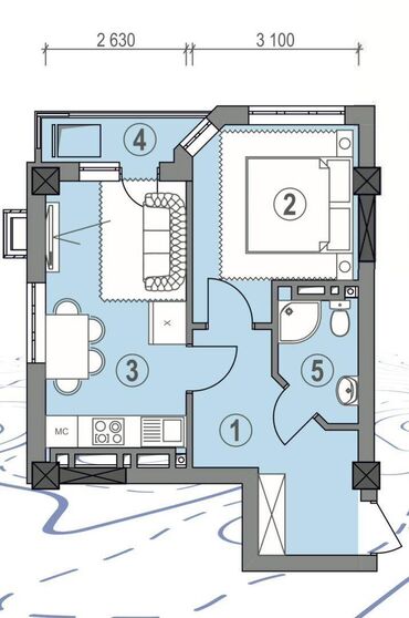 Продажа квартир: 1 комната, 34 м², Элитка, 2 этаж, ПСО (под самоотделку)