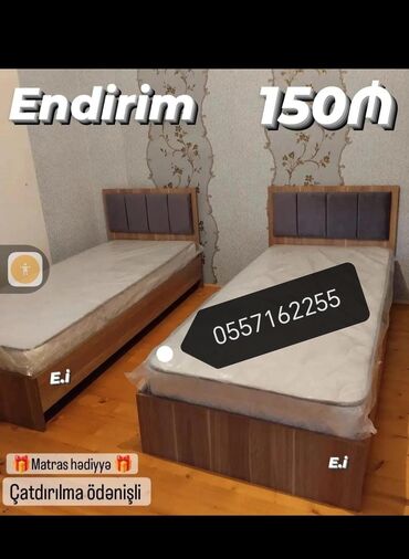 Çarpayılar: Yeni, Təknəfərlik çarpayı, Bazasız, Matras ilə, Siyirməsiz, Azərbaycan -da lalafo.az — 18 Çarpayılar: Yeni, Təknəfərlik çarpayı, Bazasız, Matras ilə, Siyirməsiz, Azərbaycan — 18