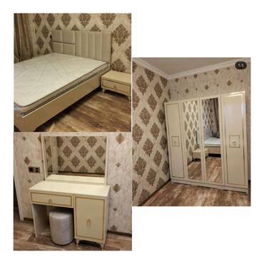 yaraq mebeli: Двуспальная кровать, Шкаф, Комод, 2 тумбы, Россия, Новый