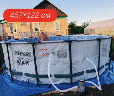 купить детский каркасный бассейн: 🏊‍♂️ ОГРОМНЫЙ бассейн 457×122 см — мечта для всей семьи и компании