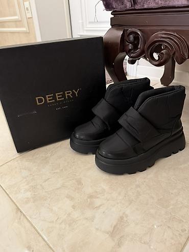 Сапоги: DEERY marka qadın qış ayaqqabısı - Rəng: qara - Model: qalın — 1