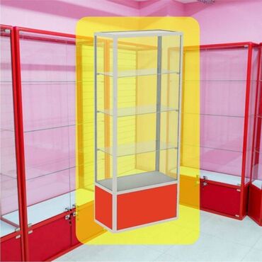 Витрины: Витрина из профиля и стекла, Акция, с порогом, для магазина Цена за 1