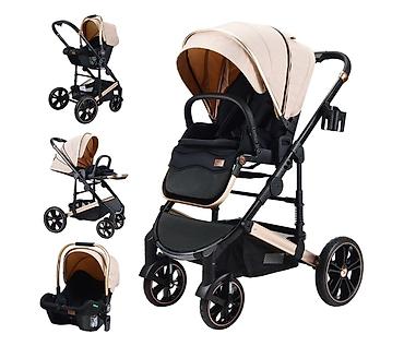 prsluci za devojcice h: BBO MegaMove Set – 2u1 kolica sa I-Size autosedištem, Latte (SKU — 3