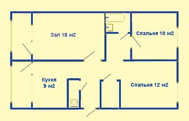 квартира верхний жал: 3 комнаты, 68 м², 106 серия, 4 этаж, ПСО (под самоотделку)