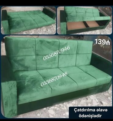 Sifarişlə divanlar: Divan, Qonaq otağı üçün, Vеlur parça, Bazalı, Açılan, Kitab — 11