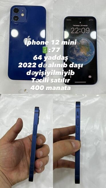 Audio: IPhone 12 mini, 64 GB, Göy
