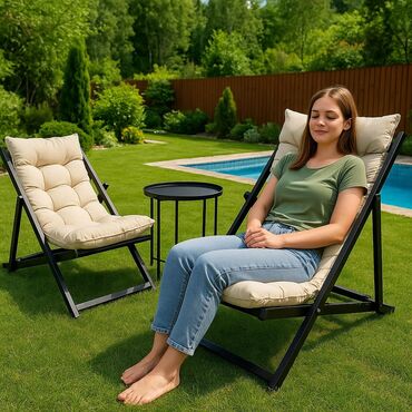 Bağ divan və kreslo dəstləri: Şezlonq. Bağ, balkon üçün şezlonq dəsti. Qiyməti - 1 ədəd şezlonq — 3