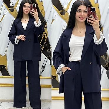 oversize: Qadınlar üçün 2 hissəli kostyum dəsti - Üslub: oversize kəsimli — 1