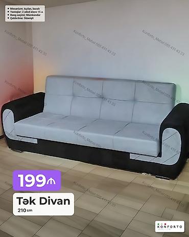 mebel sandiqlar: Tək divan – 210 sm - Mexanizm: açılan, bazalı (yuxarı qaldırılan — 1