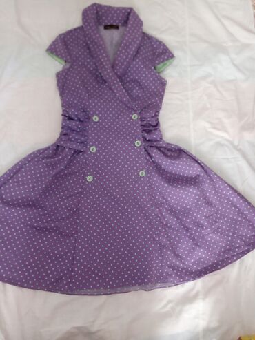 фиолетовое платье: Күнүмдүк көйнөк, Made in KG, Күз-жаз, Пахта, Көйнөк - пиджак, S (EU 36), M (EU 38)