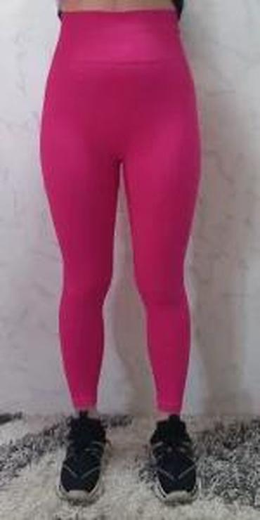 Helanke, biciklistički šortsevi: Ženske sportske helanke – hot pink - Visok struk sa širokim — 18