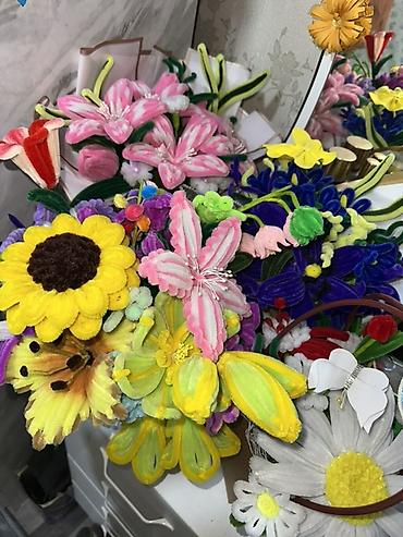 дари чачкич: Авторские букеты из мягких пушистых проволочных палочек (синельная — 2