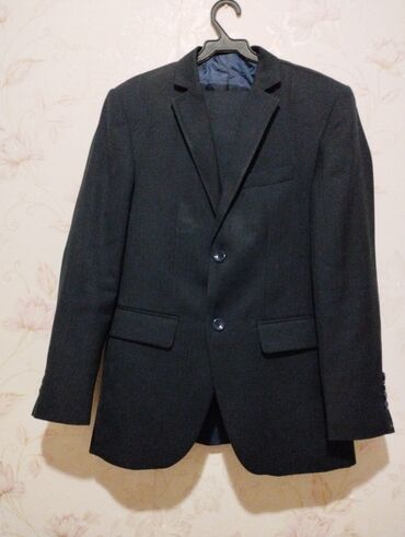 мужской льняной костюм: Костюм XL (EU 42), цвет - Черный