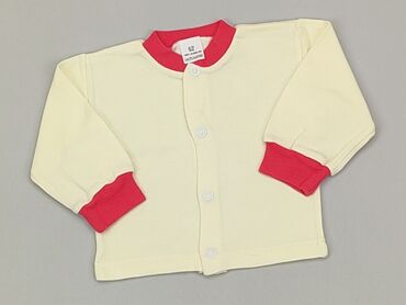 sweterek dla niemowlaka z kapturem na drutach: Bluza, 0-3 m, stan - Idealny