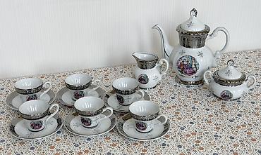 cat 6: Çay dəsti, rəng - Ağ, Farfor, 6 nəfərlik, Yaponiya — 1