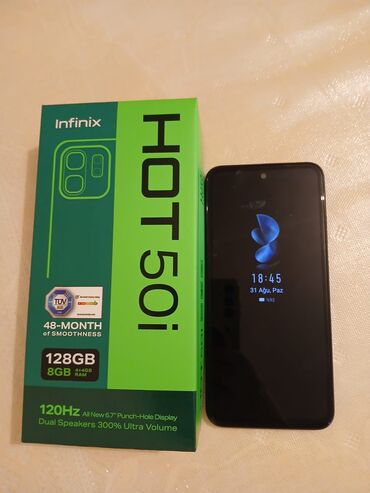 Apple iPhone: Infinix HOT 50i, 128 GB, rəng - Qara