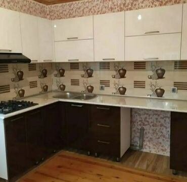 Mətbəx mebeli: Mebel və mətbəx dəstləri - Mətbəx mebeli: L formalı, üst şkaflar — 2