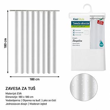 KMT EVA obična zavesa za tuš bela 2208414 Opis: - Namenjena za na lalafo.rs KMT EVA obična zavesa za tuš bela 2208414 Opis: - Namenjena za