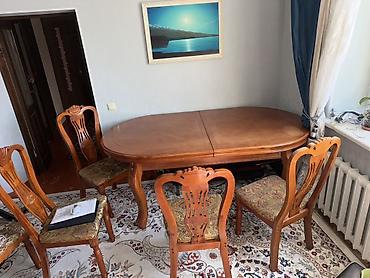 study table: Стол и стул для зала, Б/у, Самовывоз, цвет - Коричневый — 1