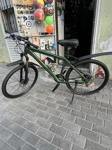 velosiped nagd: Şəhər/trek tipli velosiped – yaşıl rəng, yüngül alüminium gövdə — 1