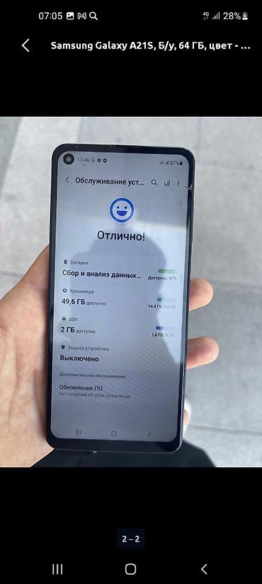 iphone 6s: Samsung Galaxy A21S, Б/у, 64 ГБ, цвет - Черный, 1 SIM, 2 SIM — 1
