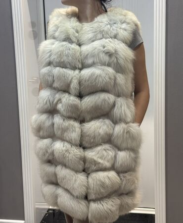 шубы из ламы: Qadınlar üçün kürk jilet - Rəng: krem (təbii orijinal mex) - Model