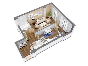 сдаю квартиру в районе пишпек: 1 комната, 47 м², Элитка, 12 этаж, ПСО (под самоотделку)