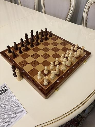 Şahmatlar: Gold Knight Chess Set – taxta şahmat dəsti 39*39 am - Material — 5